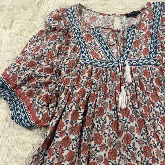 Rachel Zoe womens Small boho tunic v neck priarie cottage - Picture 5 of 13